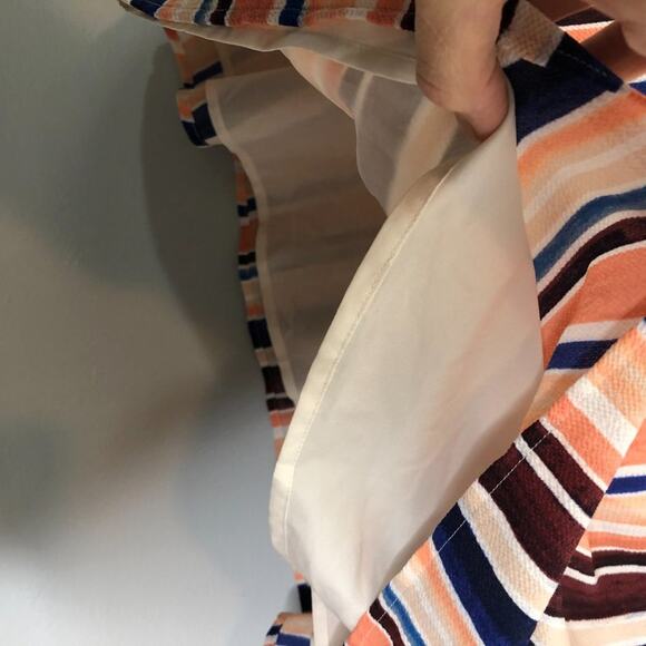 Halogen Top Beach Stripe Crepe V Neck Tank 2X - Picture 4 of 11